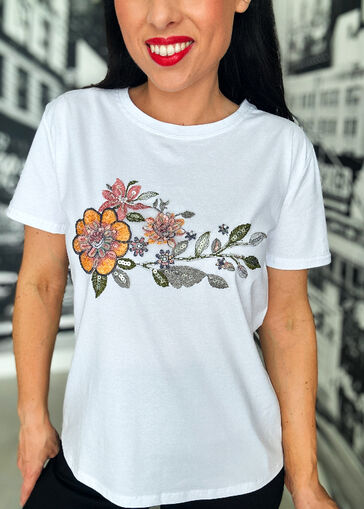Bluzka Sweet Flowers N610 biały