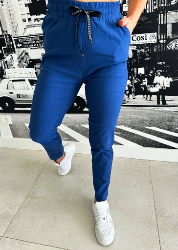 Spodnie Joggery z gumką w pasie N619 niebieski
