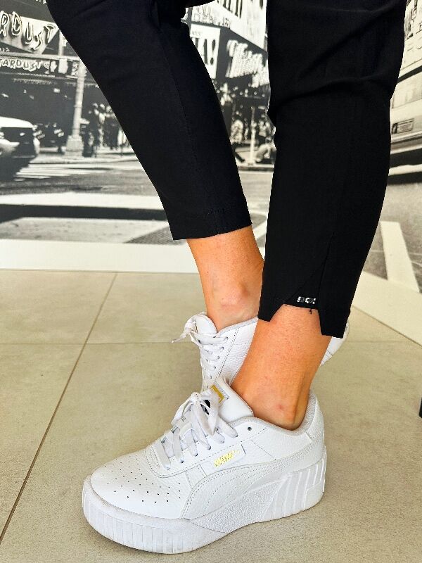 Spodnie Cygaretki z wysokim stanem N691 czarny