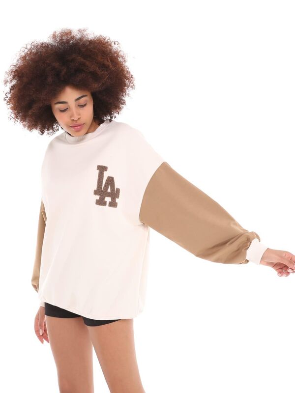 Bluza dwukolorowa z napisem na plecach LA N356
