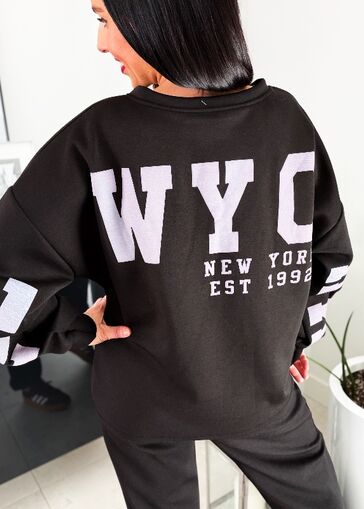 Komplet z napisem na plecach WF839 czarny