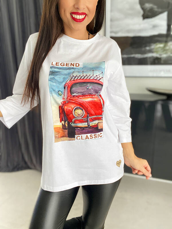 Bluzka Legend Car biała