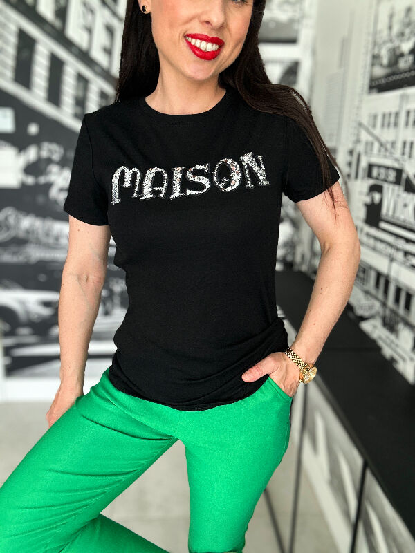 Bluzka Maison czarna N593 czarny