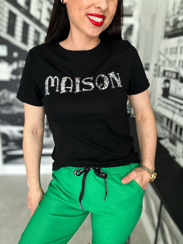 Bluzka Maison czarna N593 czarny