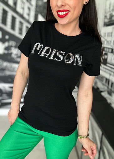 Bluzka Maison czarna N593 czarny