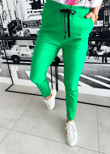 Spodnie Joggery z gumką w pasie N589 zielony
