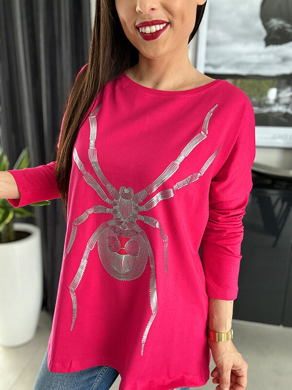 Bluzka Silver z aplikacją N091 fuksja