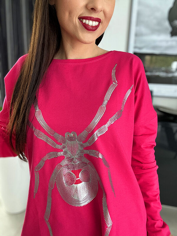 Bluzka Silver z aplikacją N091 fuksja