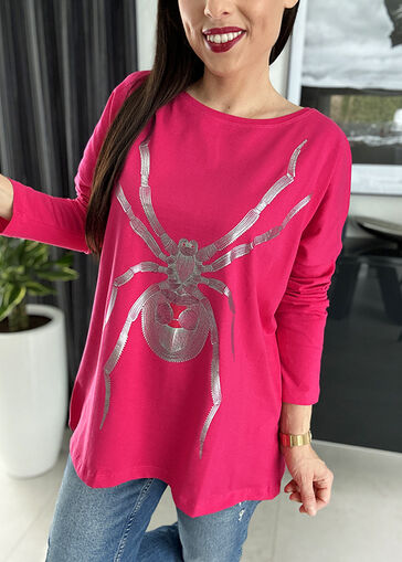 Bluzka Silver z aplikacją N091 fuksja