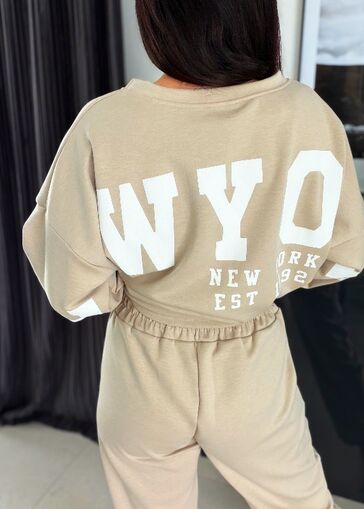 Komplet z napisem na plecach WF832 bordowy