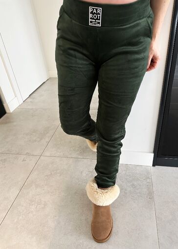 Spodnie PAR ROT z naszywką na przodzie N418 zielone