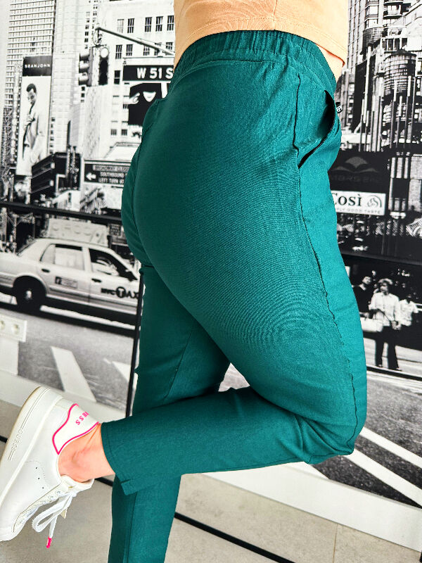 Spodnie Joggery z gumką w pasie N583 ciemny zielony