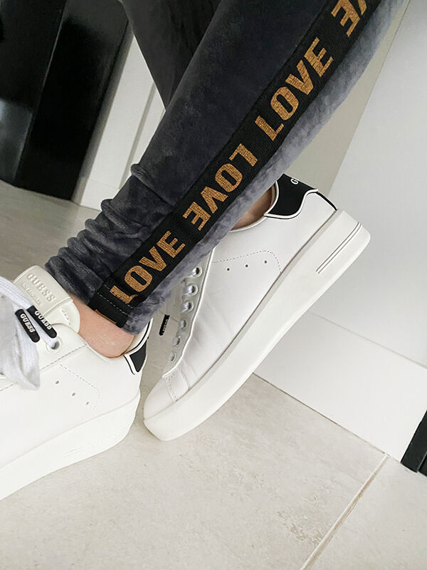 Welurowe spodnie legginsy z lampasem Love N388 grafit