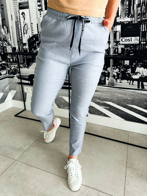 Spodnie Joggery z gumką w pasie N645 szary