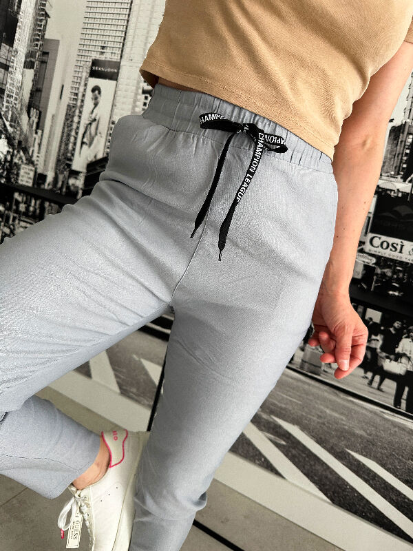 Spodnie Joggery z gumką w pasie N645 szary