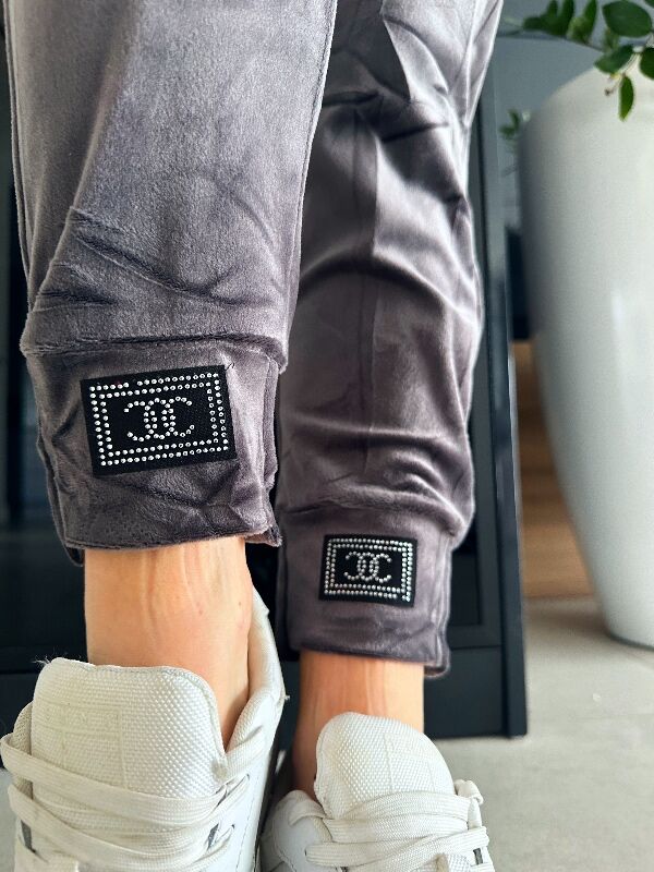 Spodnie welurowe COCO N720 grafitowy