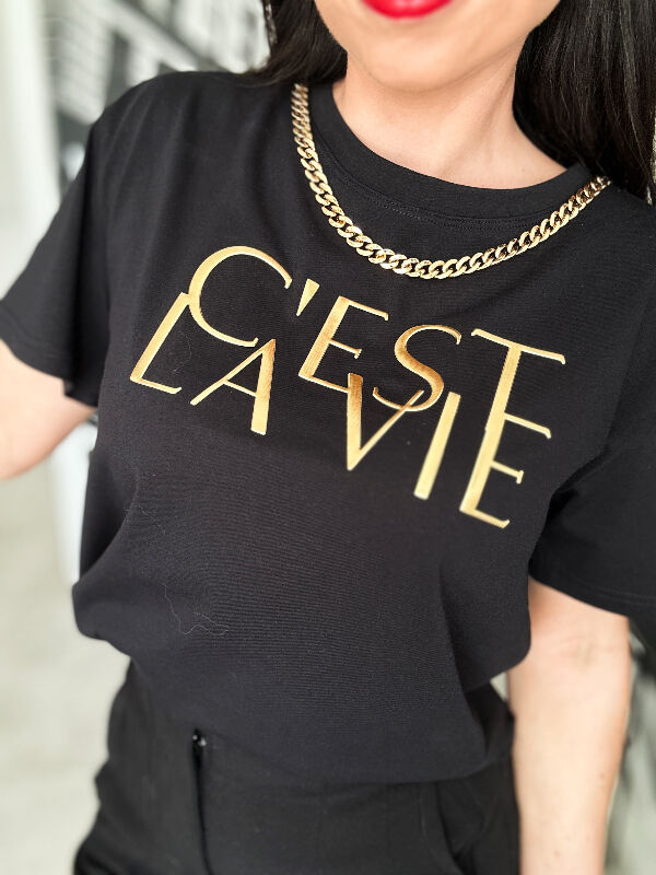 Bluzka Lavie z łańcuszkiem N572 czarna