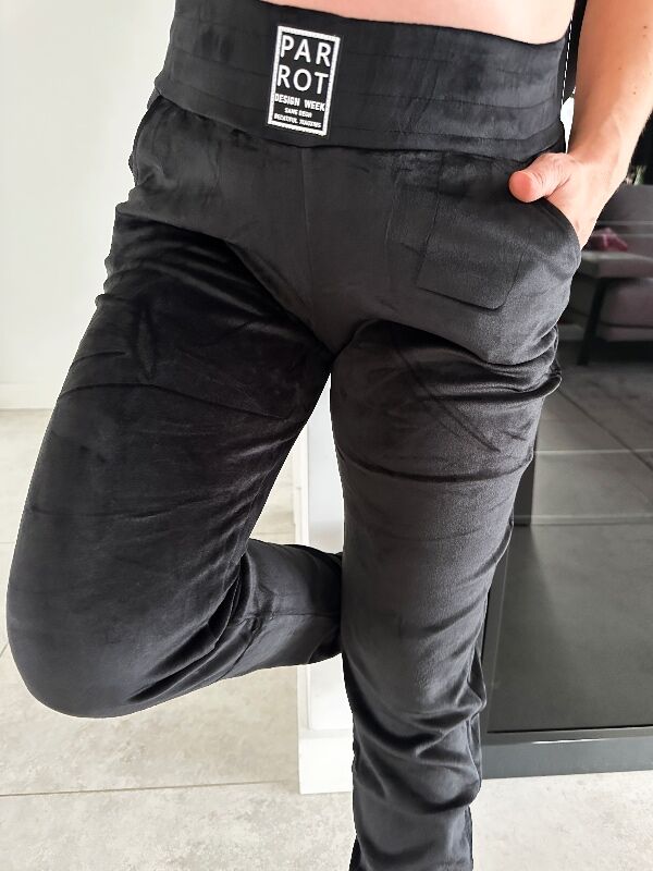 Spodnie PAR ROT z naszywką na przodzie N407 czarne