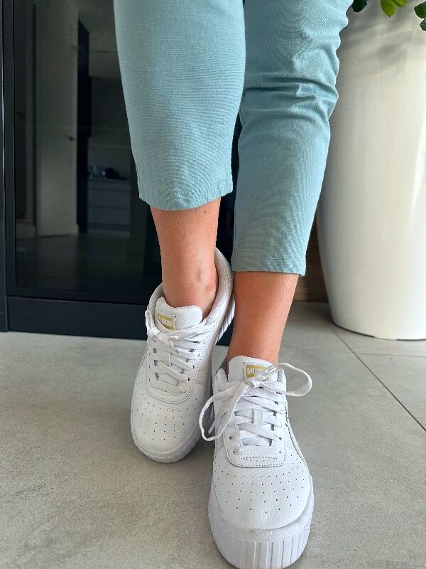 Letnie bawełniane spodnie A'la Lniane N716 błękitny