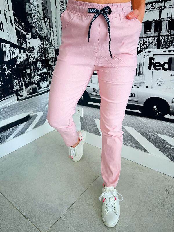 Spodnie Joggery z gumką w pasie N644 różowy