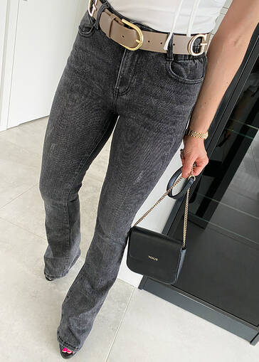 Spodnie jeansowe Flare z rozszerzanymi nogawkami M456 szare