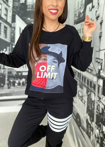 Bluza z naszywką Off Limit L983 czarna