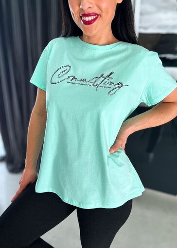 Bluzka chanting N681 miętowa