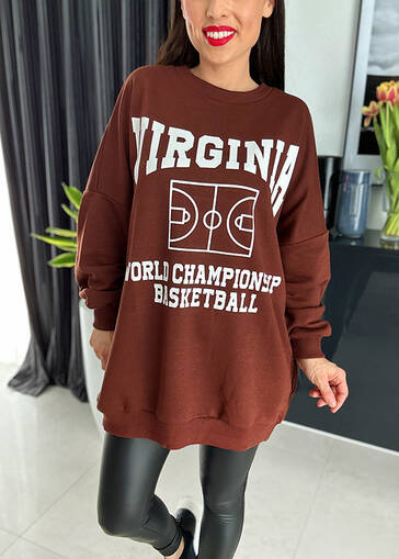 Dłuższa bluza Virginia N225 czekoladowa 