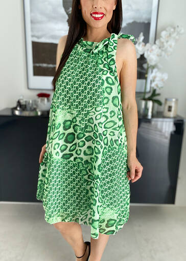 Sukienka wiązana na szyi WF028 zielona