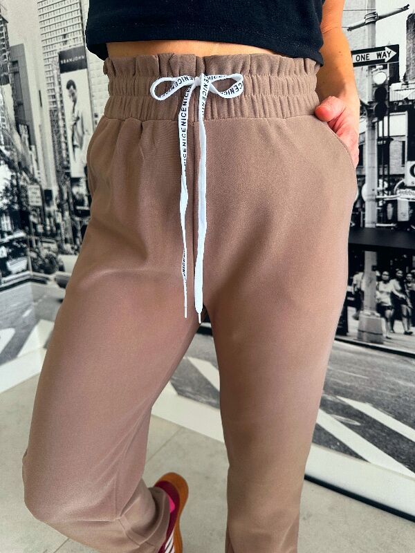 Spodnie Nice z prostą nogawką N713 brązowy