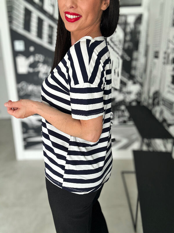 Bluzka Marina w paski N578 granat