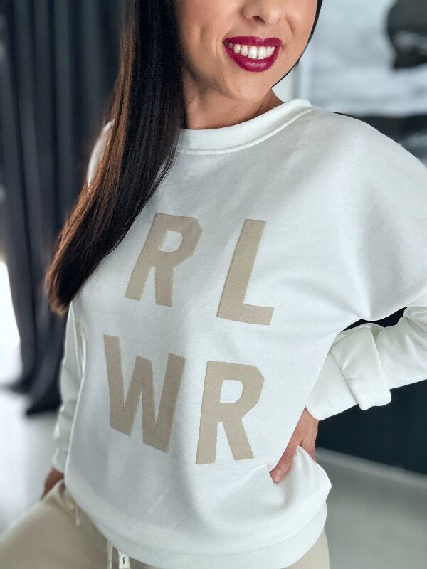 Komplet dresowy GIRL WF817 biało-beżowy