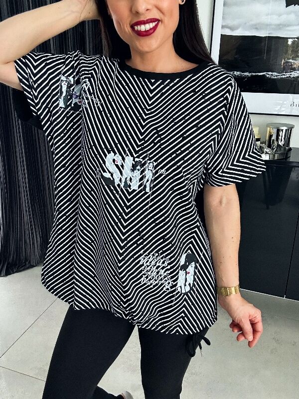 Bluzka SHI z wiązaniem N656 czarna