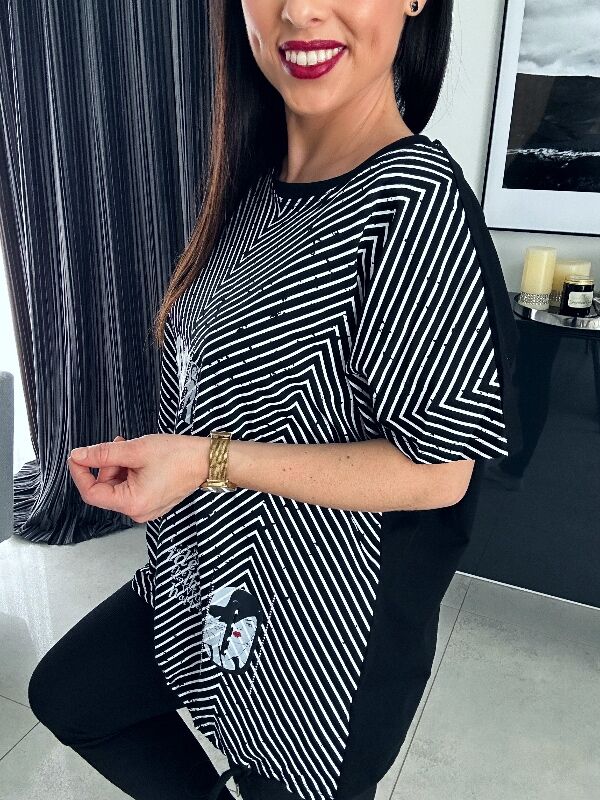 Bluzka SHI z wiązaniem N656 czarna