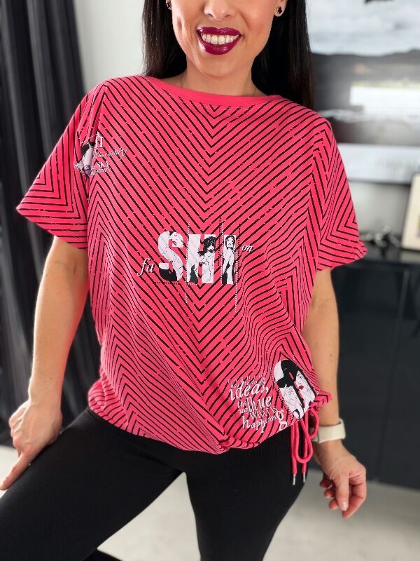 Bluzka SHI z wiązaniem N742 koralowy