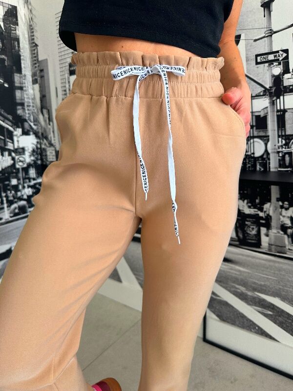 Spodnie Nice z prostą nogawką N711 beżowy