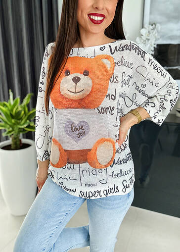 Sweterek sweet Teddy Bear WF516 biały 