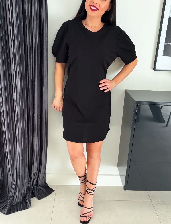 Gładka prosta sukienka Classics  WF827 czarny