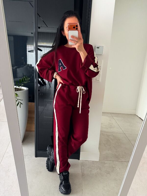 Komplet dresowy Miu WF818 bordowy