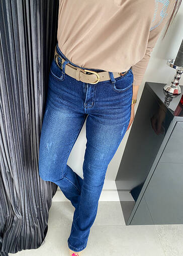 Spodnie jeansowe Flare z rozszerzanymi nogawkami M464 granatowe